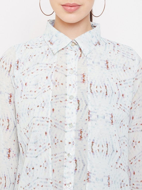 Printed attached shrug style shirt