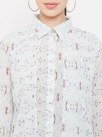 Printed attached shrug style shirt