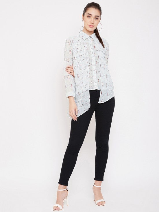 Printed attached shrug style shirt