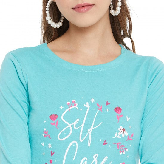 Printed 3/4 sleeves t-shirt