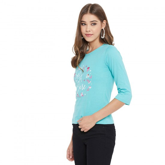 Printed 3/4 sleeves t-shirt