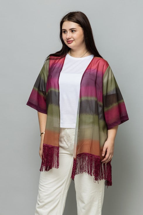 Colorblocked Kimono