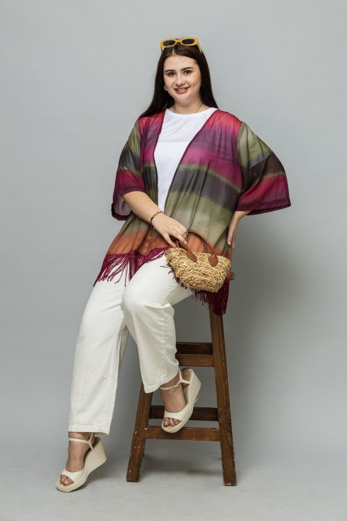 Colorblocked Kimono