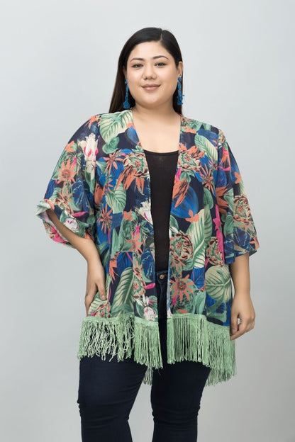 Tropical Print Kimono