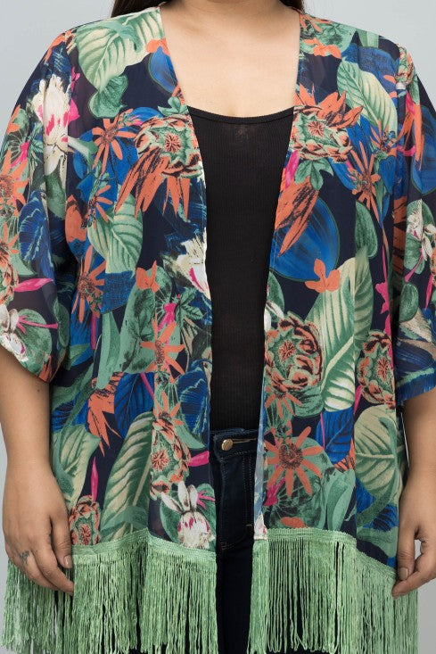 Tropical Print Kimono