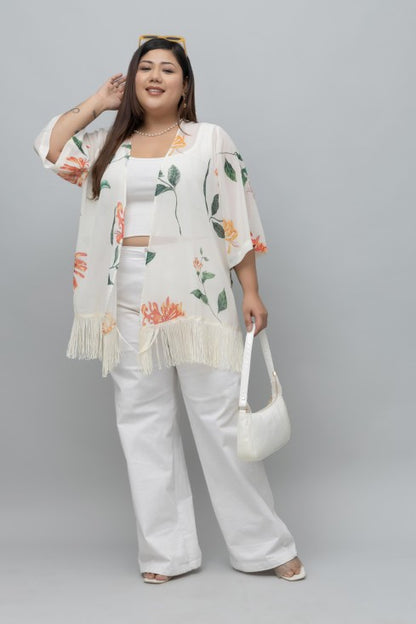 Floral Print Kimono