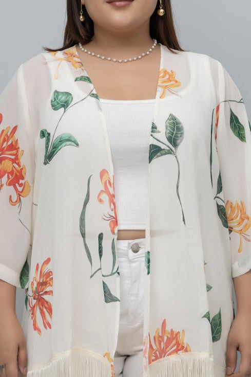 Floral Print Kimono