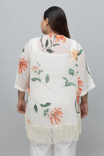 Floral Print Kimono