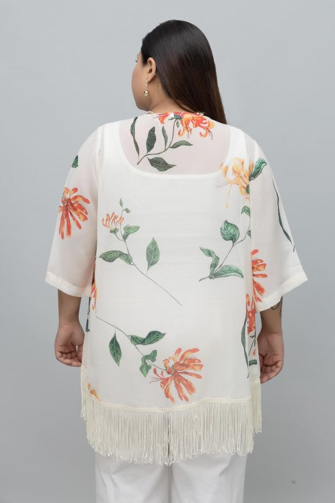 Floral Print Kimono