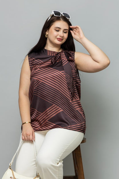 Striped Sleeveless Satin Top