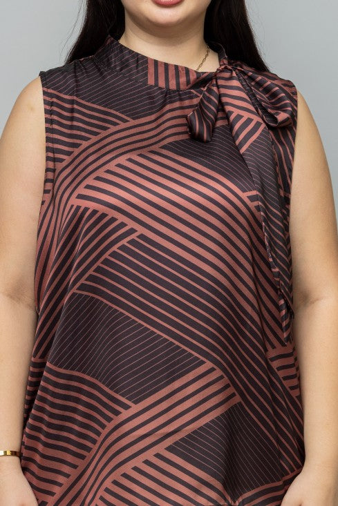 Striped Sleeveless Satin Top