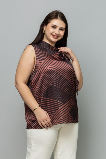 Striped Sleeveless Satin Top