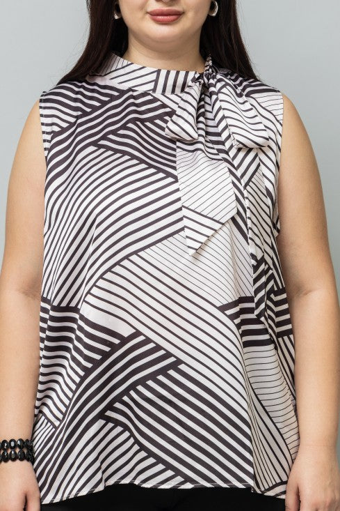Striped Sleeveless Satin Top