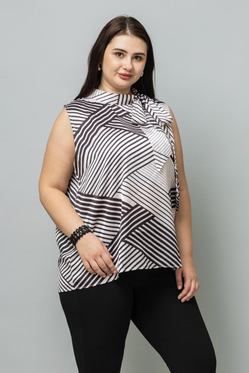 Striped Sleeveless Satin Top