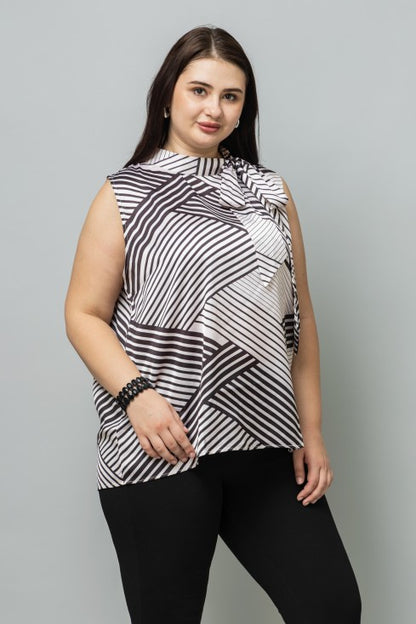 Striped Sleeveless Satin Top