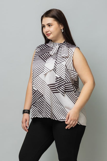 Striped Sleeveless Satin Top
