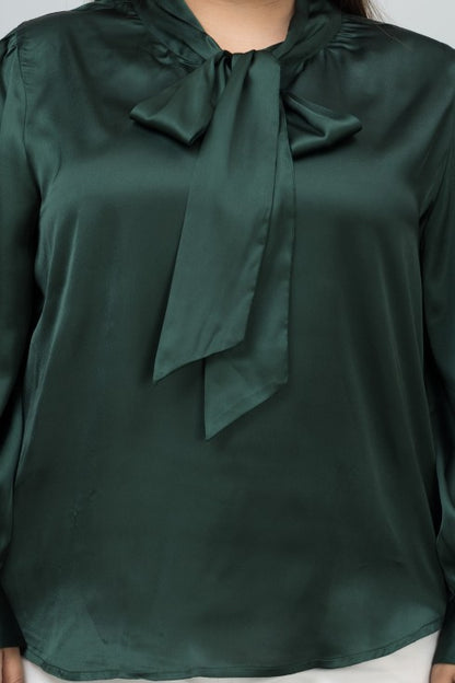 Tie-Up Neck Shirt Style Top