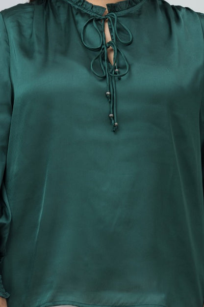 Smocking Satin Top