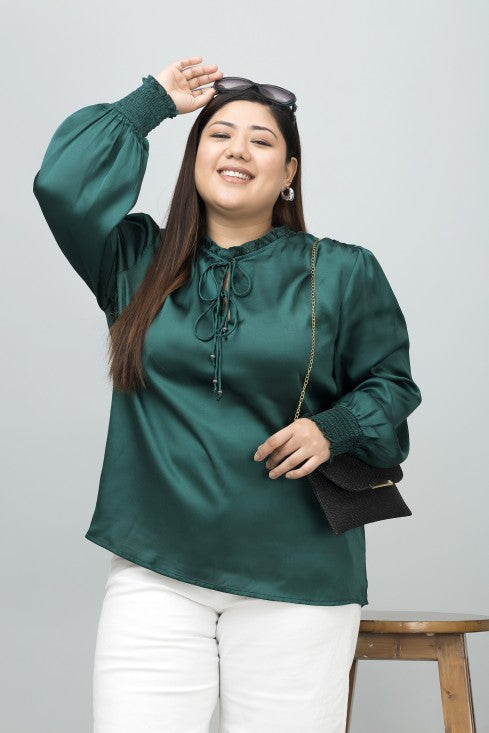 Smocking Satin Top