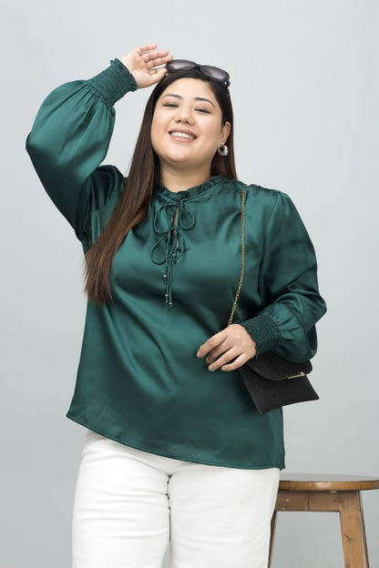 Smocking Satin Top