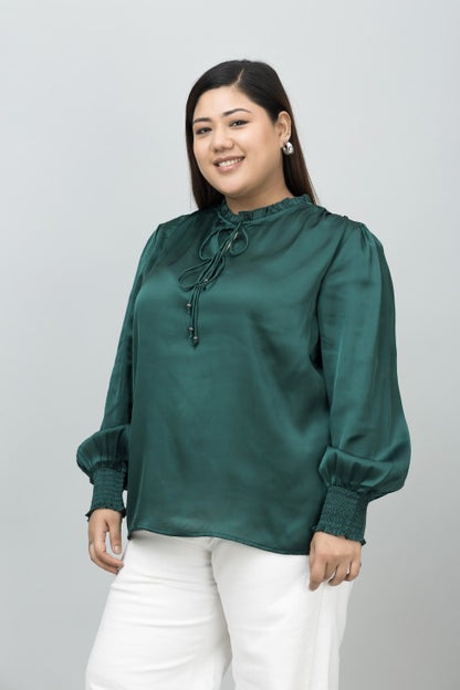 Smocking Satin Top