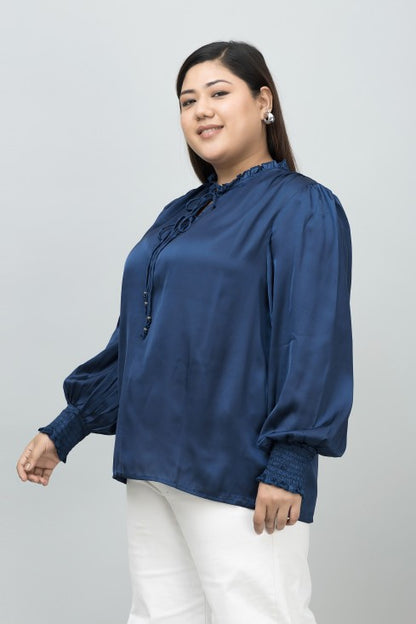 Smocking Satin Top