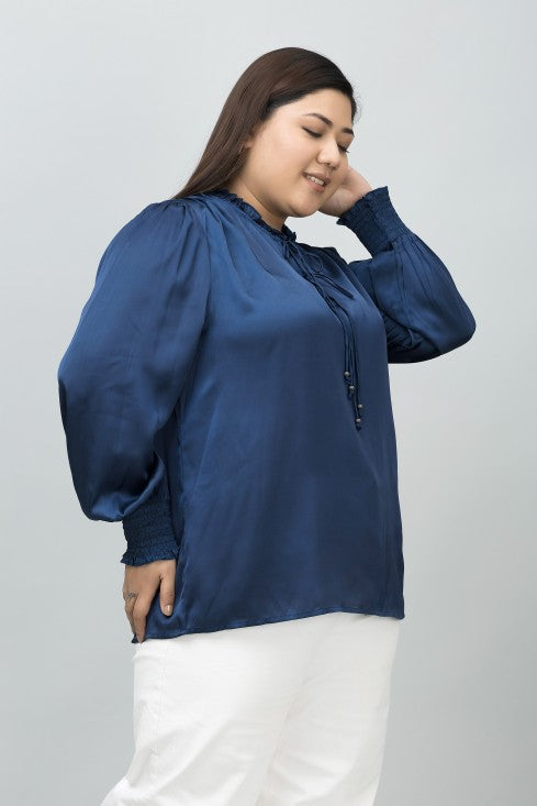 Smocking Satin Top