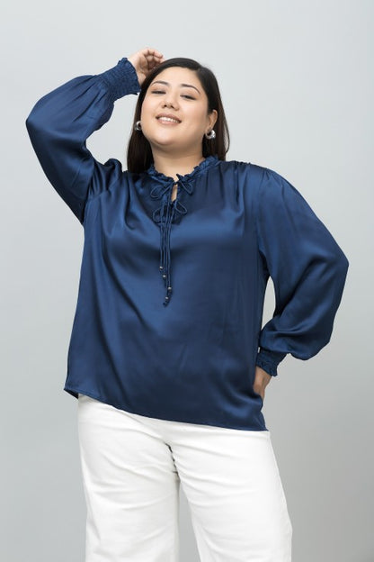 Smocking Satin Top