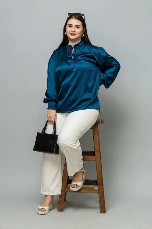 Smocking Satin Top