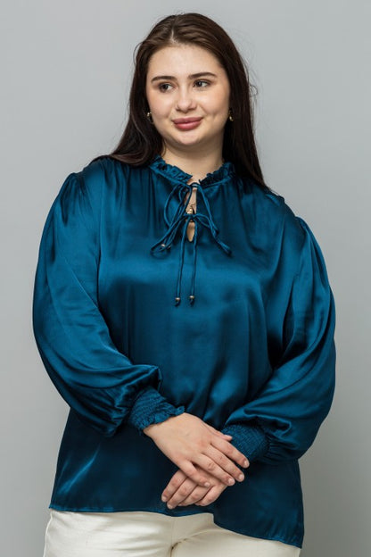 Smocking Satin Top