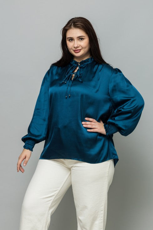 Smocking Satin Top