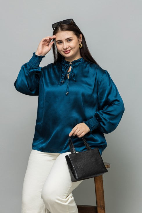 Smocking Satin Top