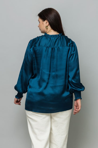 Smocking Satin Top