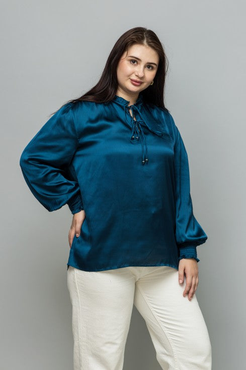 Smocking Satin Top
