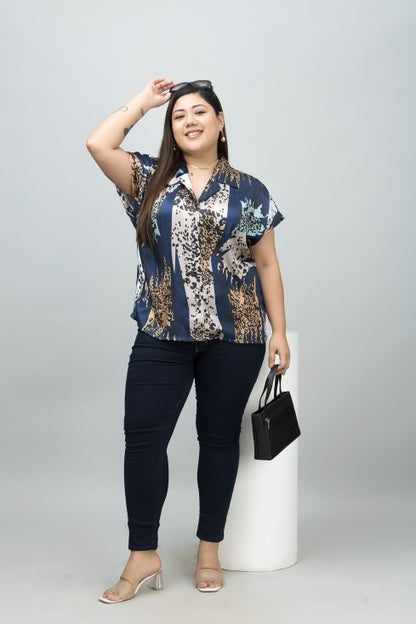 Cuban Collar Satin Shirt