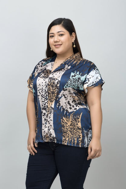 Cuban Collar Satin Shirt