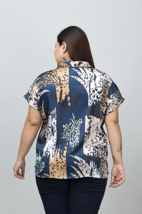 Cuban Collar Satin Shirt
