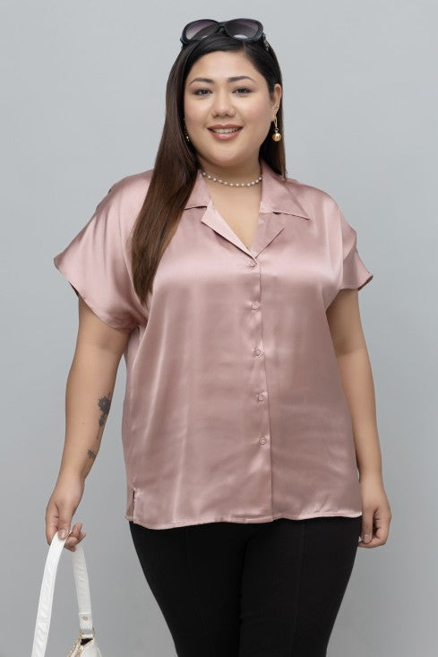 Soild Satin Shirt
