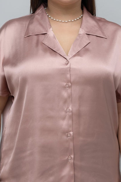 Soild Satin Shirt