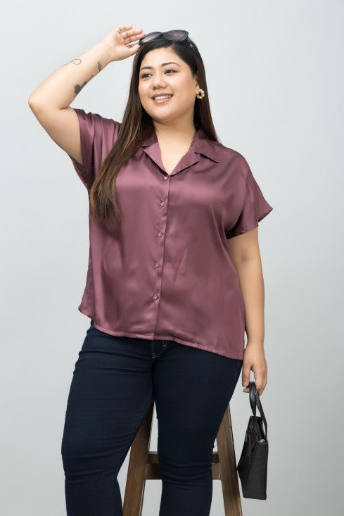 Cuban Collar Satin Shirt