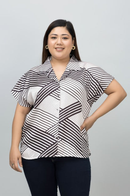 Cuban Collar Satin Shirt