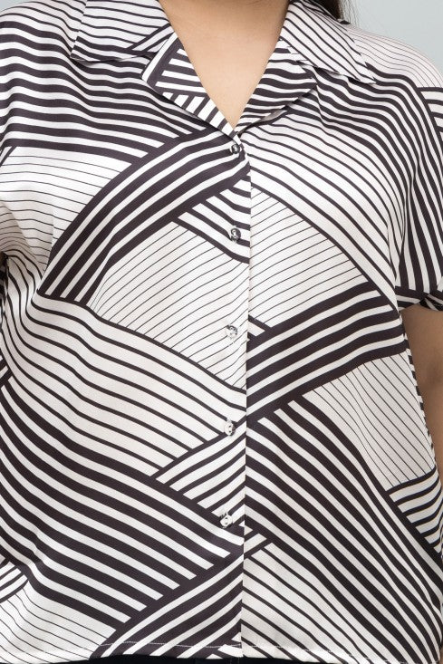 Cuban Collar Satin Shirt