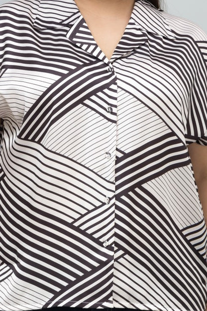 Cuban Collar Satin Shirt