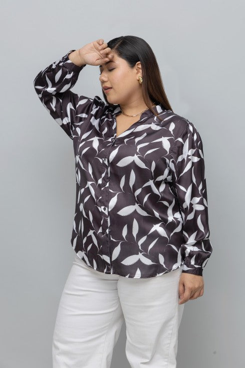 Floral Print Satin Shirt