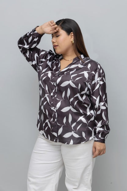 Floral Print Satin Shirt