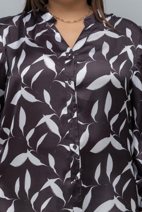 Floral Print Satin Shirt
