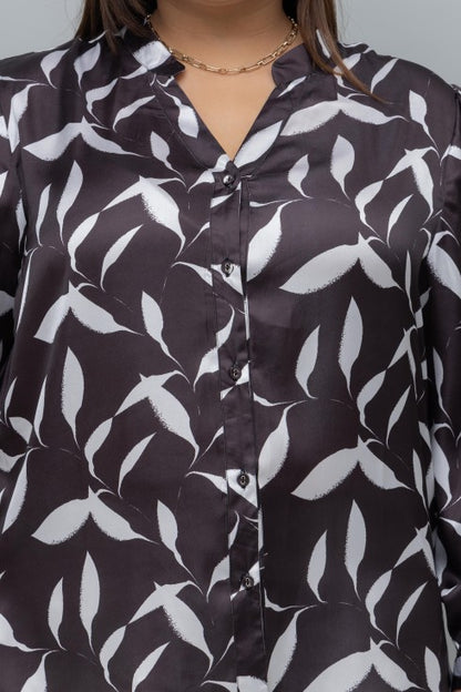 Floral Print Satin Shirt