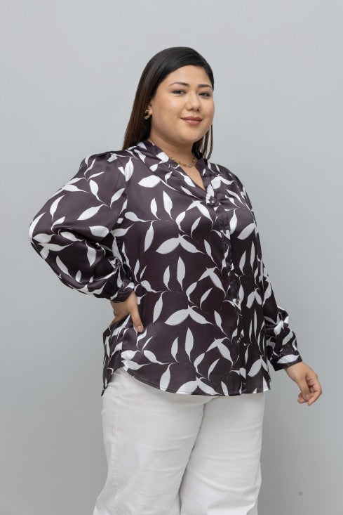Floral Print Satin Shirt