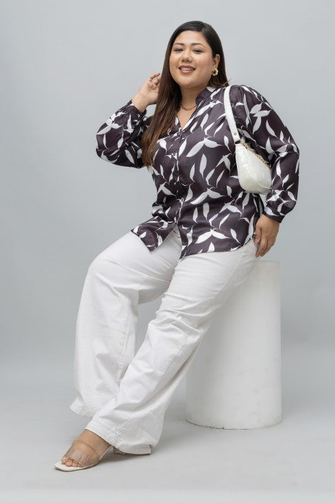 Floral Print Satin Shirt