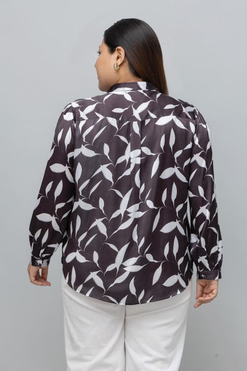 Floral Print Satin Shirt